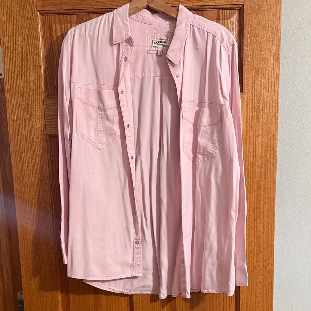 Express Light Pink Button-Down Shirt